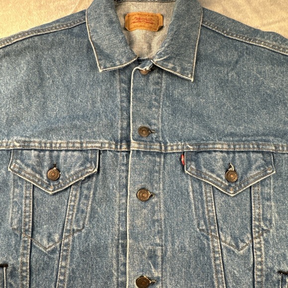 VTG Levi's Strauss & Co 70507 Reg Blue Wash Trucker Denim Jacket Mens XL - Picture 10 of 16